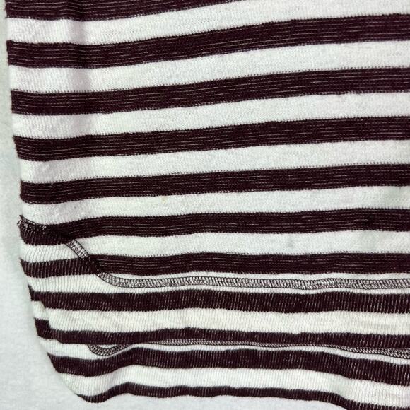Madewell Sweater Top Womens Small Maroon Stripes Slub - Picture 10 of 15